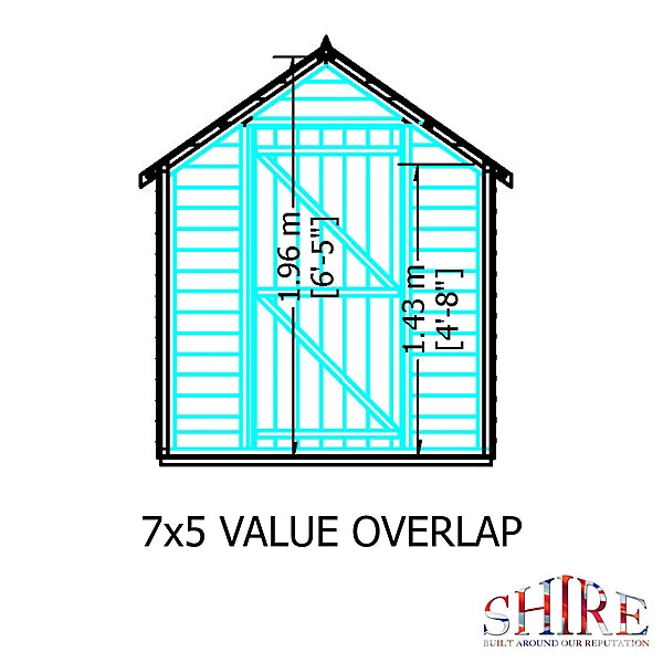 Shire Overlap 7×5 Single Door Windowless Value Garden Building